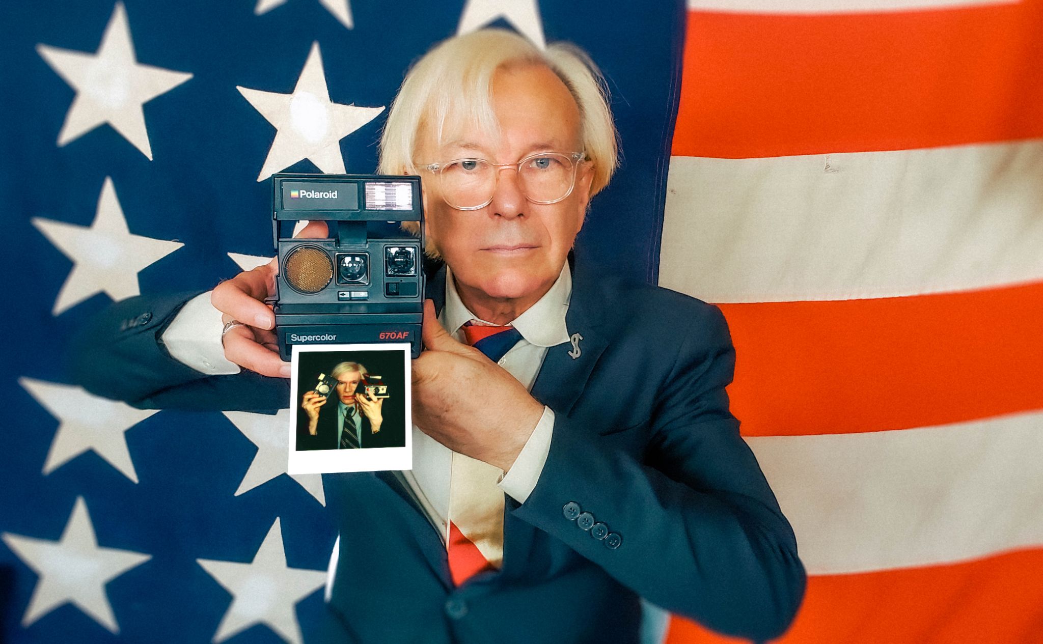 TD as Andy Polaroid  shooting 